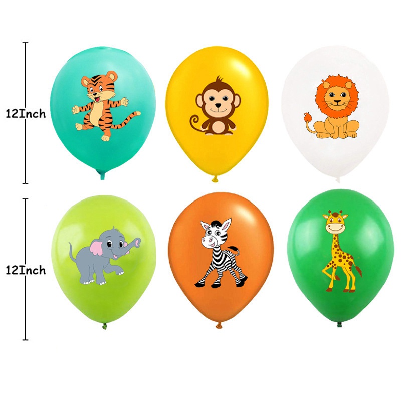 Set 10 Bong Bóng Latex Họa Tiết Hoạt Hình Động Vật Trang Trí Tiệc Sinh Nhật