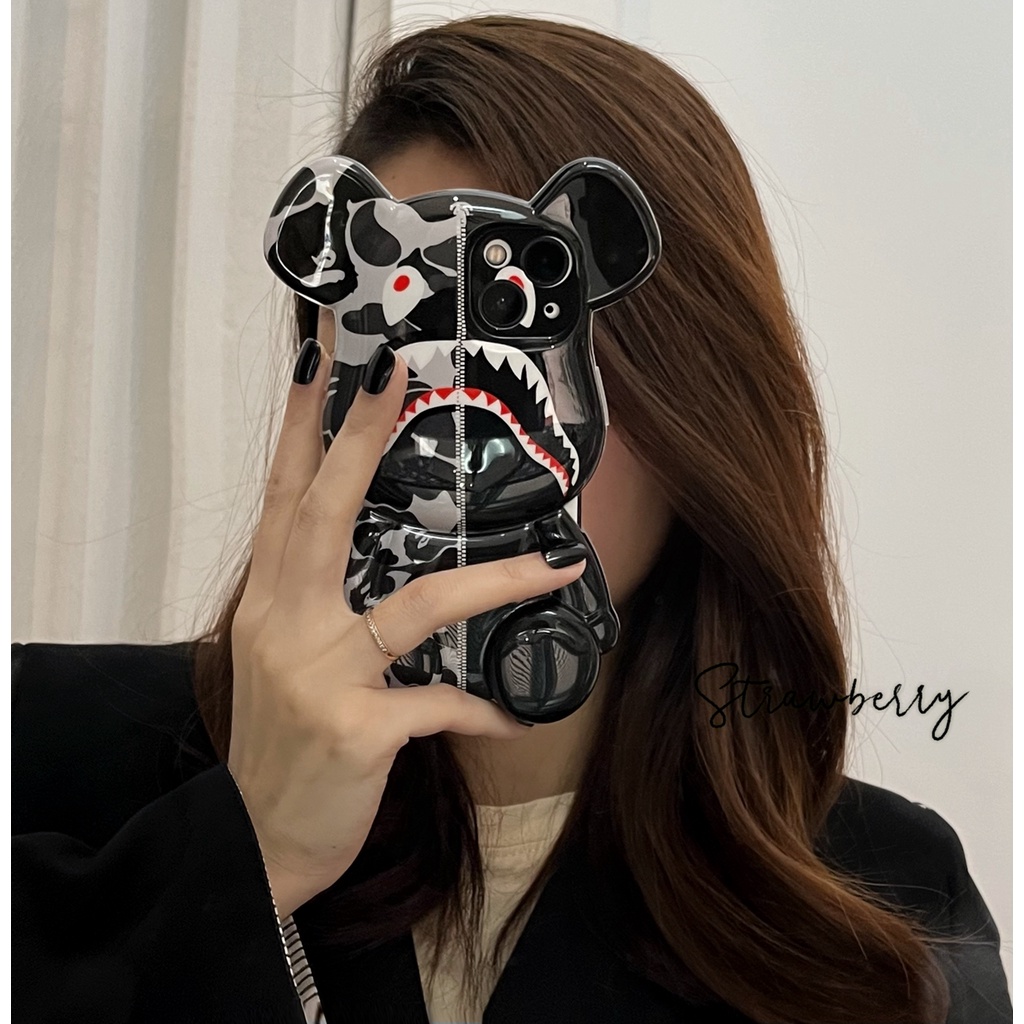 Ốp Điện Thoại tpu Họa Tiết Tai Gấu/ Cá Mập/ Rằn Ri 3D Cho iphone x/xs max 11 proamx 12 proamx 13 proamx