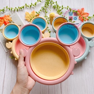 Khay sợi tre ăn dặm hình cua