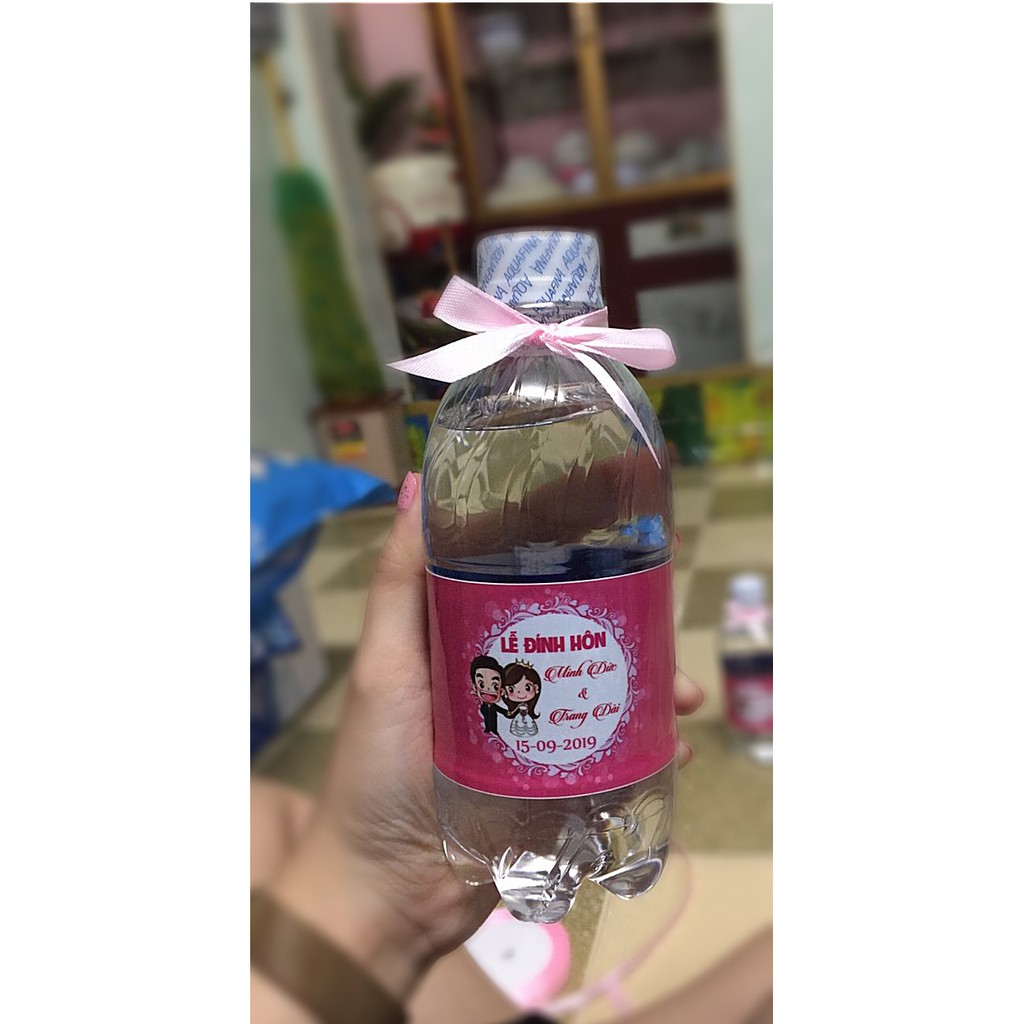 Tem nhãn cưới-tem chai nước suối In Bạch Dương
