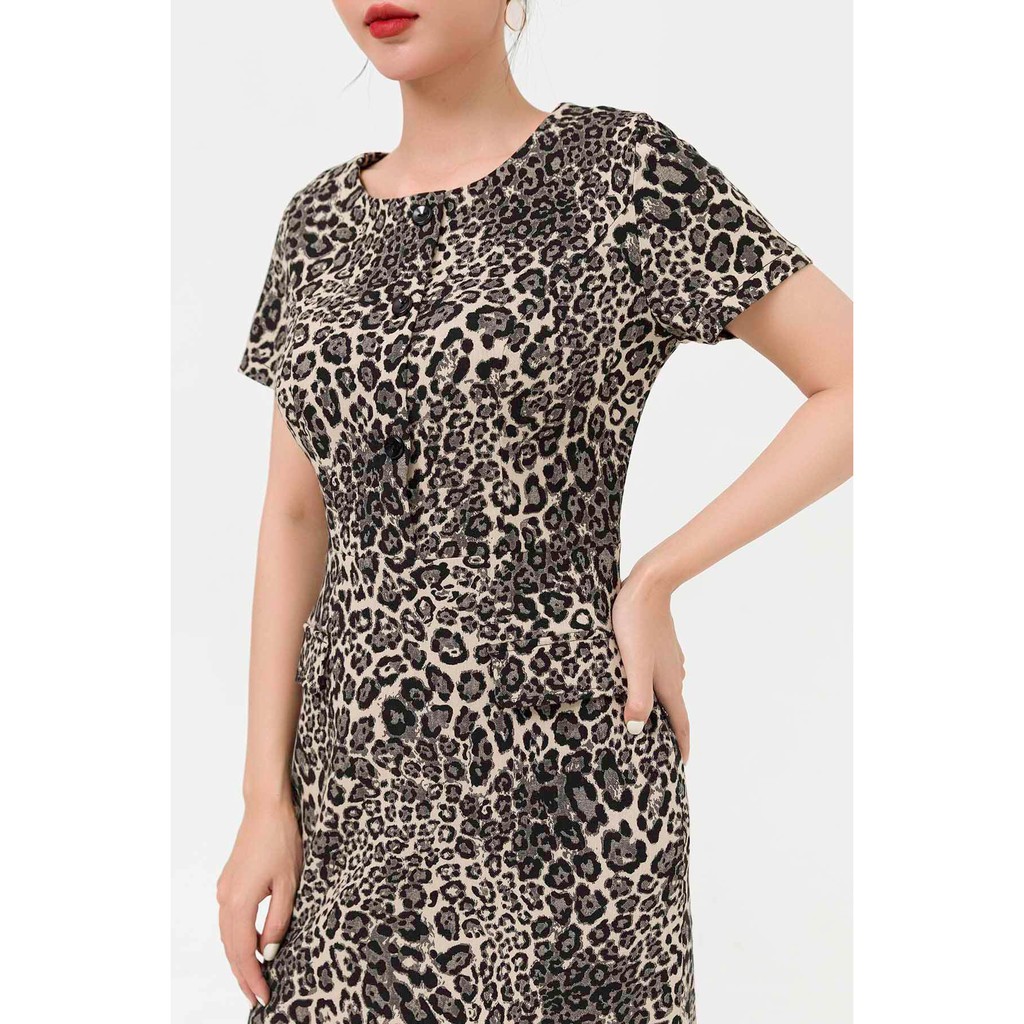Đầm Ôm LAMER Nẹp Khuy Tay Cộc L63F21H012