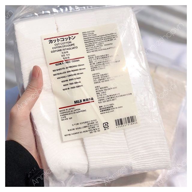 [Chính hãng] Bông Tẩy Trang Muji Cotton Puff 189 Miếng (chuẩn Nhật)