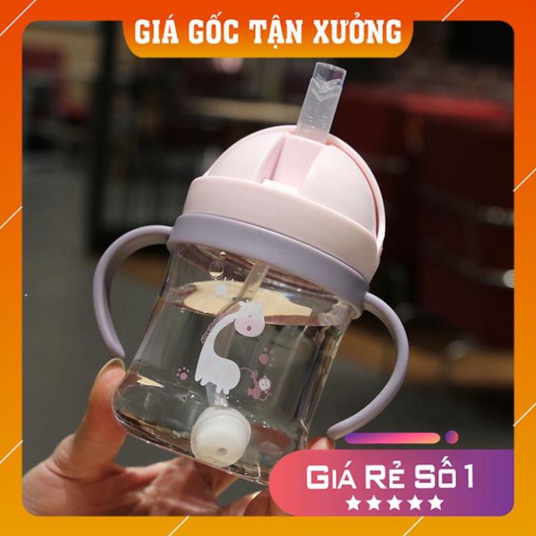 Bình Tập Uống FREESHIP Cốc Tập Uống Nước Kèm Van Chống Sặc Ngộ Nghĩnh Cho Bé 250Ml - 350Ml