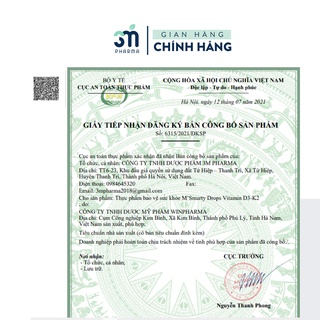 Vitamin D3 K2-Mk7 M'Smarty Giúp Hấp Thu Canxi, Tăng Chiều Cao, Chống Còi Xương Cho Trẻ Từ Sơ Sinh -Lọ 15 ml