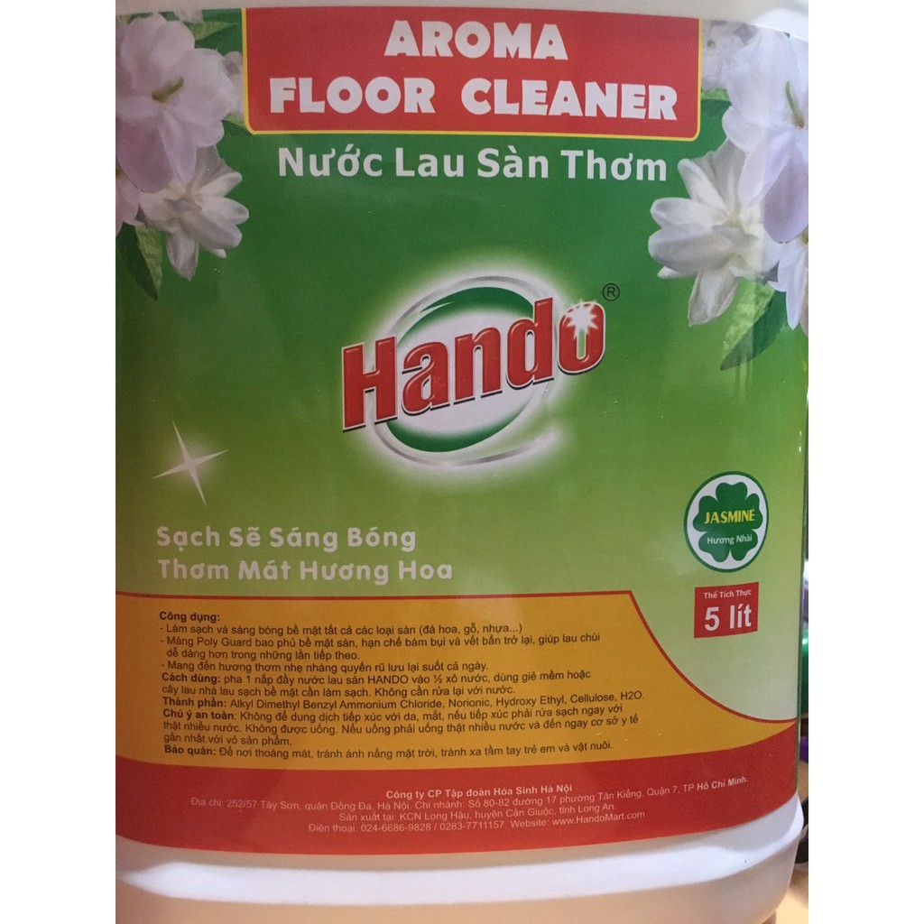 [Lau sàn - Sạch thơm] Nước thơm lau sàn nhà 5L Hando Hương hoa Nhài