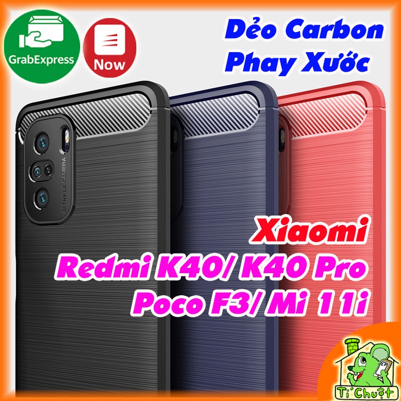 [Ảnh Thật] Ốp Lưng Xiaomi Redmi K40/ Poco F3/ Mi 11i Dẻo Carbon Phay Xước Chống Sốc