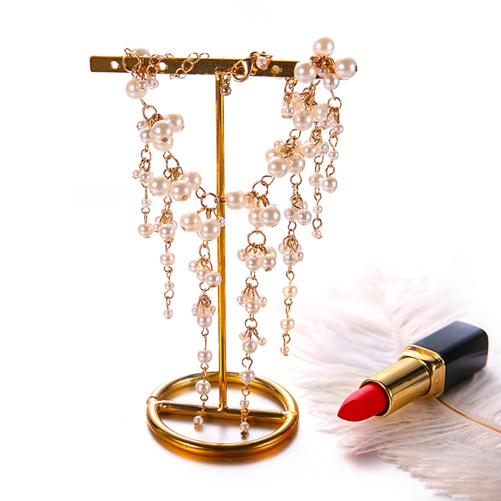 Vòng Tay Hợp Kim Đính Ngọc Trai Giả Và Tua Rua Thời Trang Cho Nữ