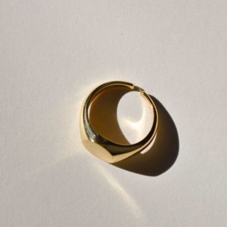 Nhẫn Signet Ring bạc 925 mạ vàng 18k