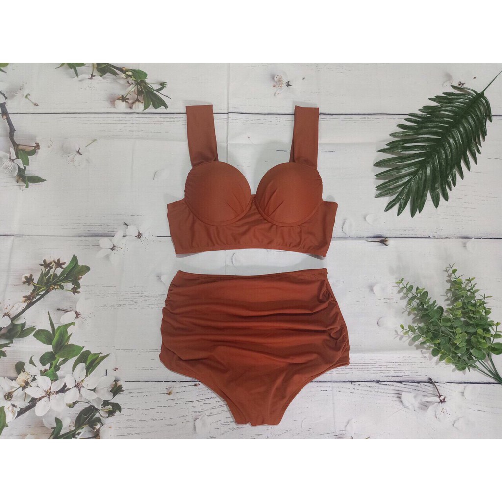 Bikini # Đồ Bơi Đi Biển Hai Mảnh Tay Vuông Cạp Cao Sexy AG08