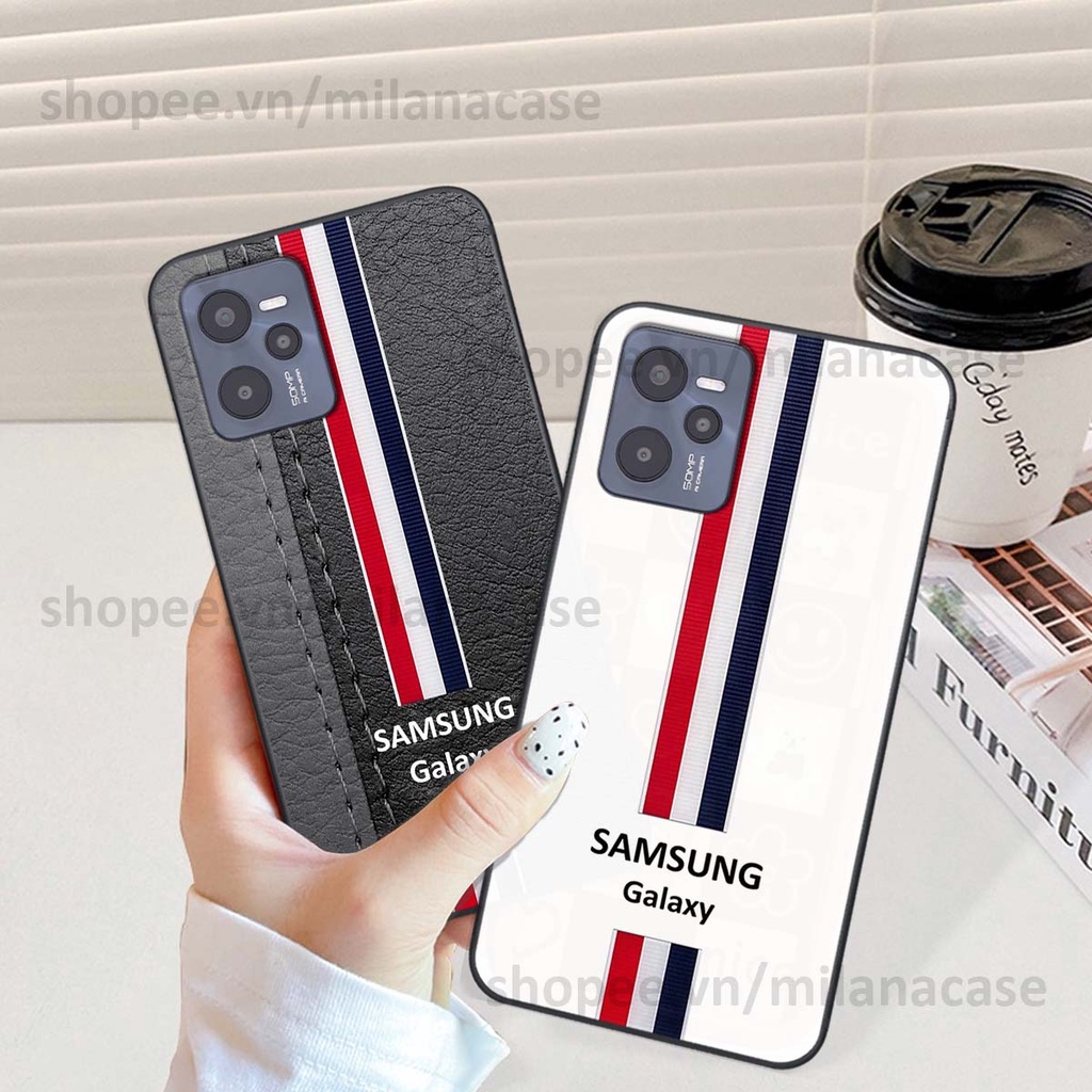Ốp Realme C35 in giả da phong cách thể thao, cá tính, thời trang