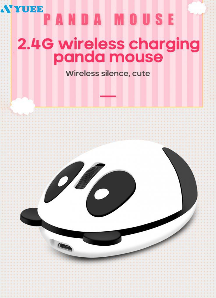 ✔✔ Wireless Charging Panda Silent Mouse Cartoon Animal Cute Cute Mouse Bluetooth Panda Charging Mouse 【Yuee】