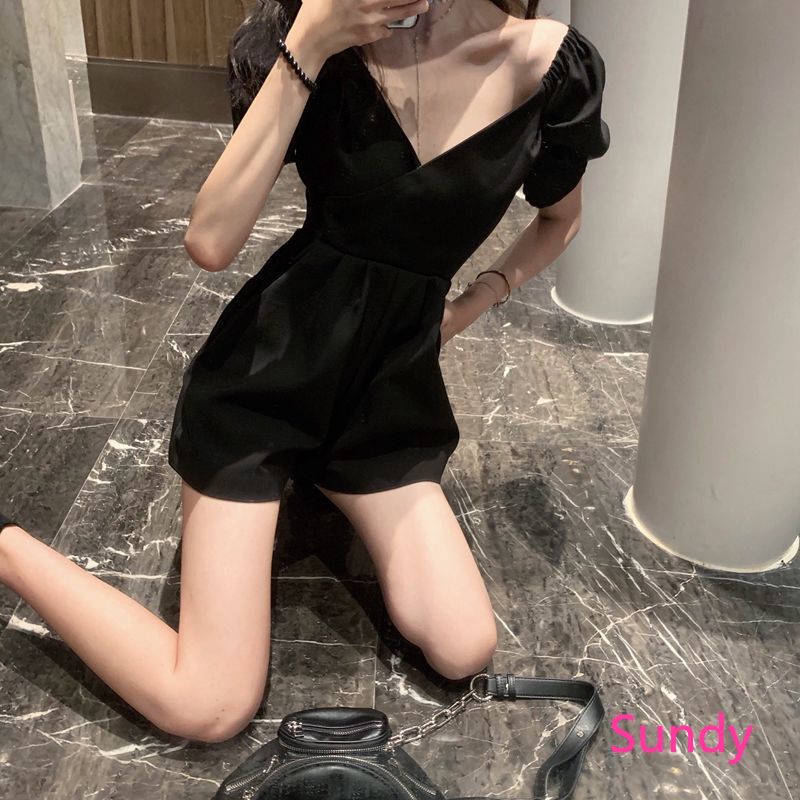 Sexy, Young, Trendy, V-neck Low-rise Jumpsuit Jumpsuit Set