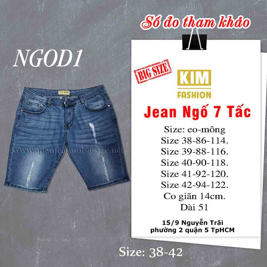 Quần Jean Ngố 7 tấc bigsize co giãn NGOD1 Size 38-42