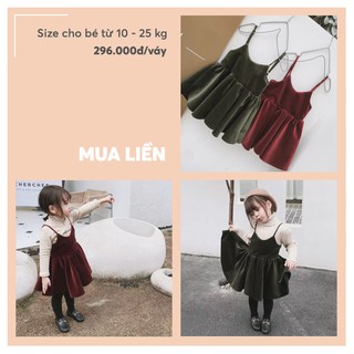 Thời trang Quần áo trẻ em bé gái trẻ con Đầm nhung bé gái từ 2 3 4 5 6 tuổi từ 10 -25 kg