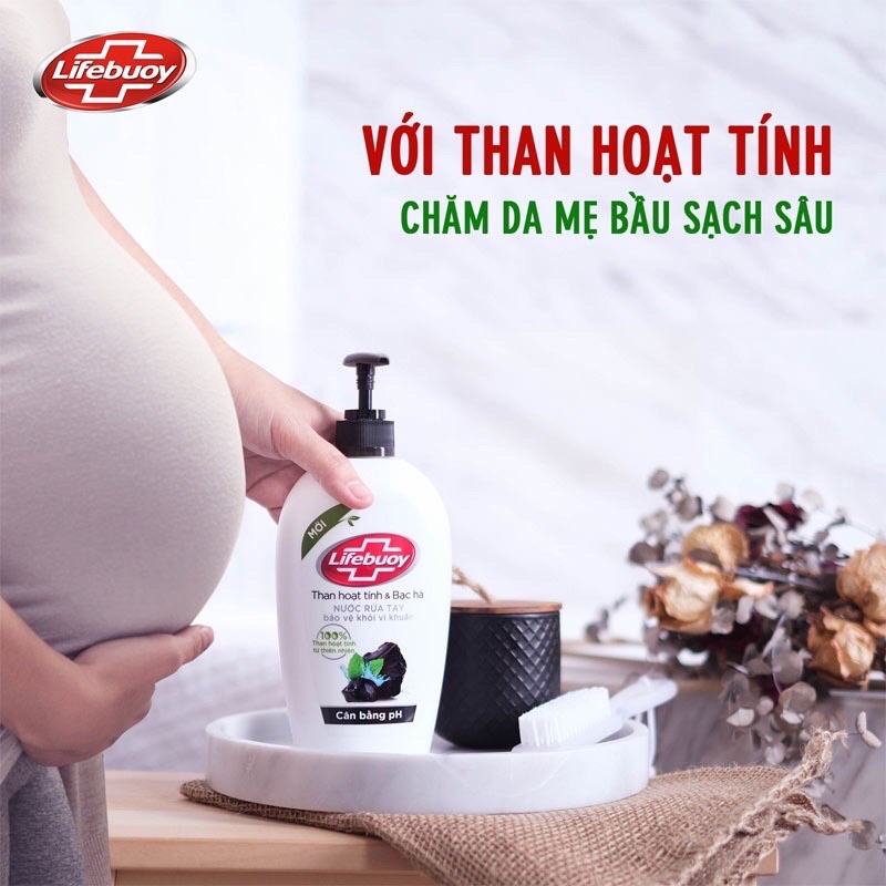 Nước rửa tay Lifebuoy thiên nhiên sạch khuẩn và cân bằng PH - Chai 180gr