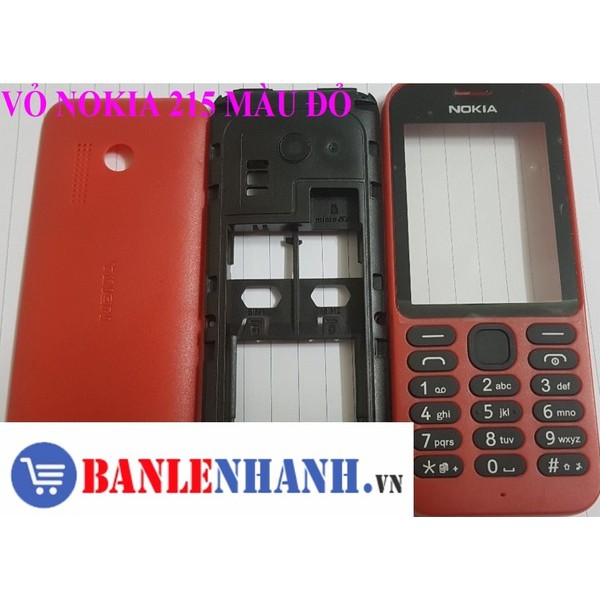 VỎ KHÔNG PHÍM NOKIA 215 MÀU ĐỎ [VỎ ZIN, XỊN]