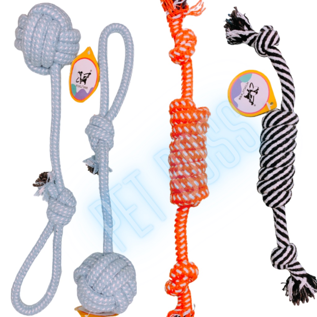 Dây gặm cotton thắt nút cho chó gặm sạch răng