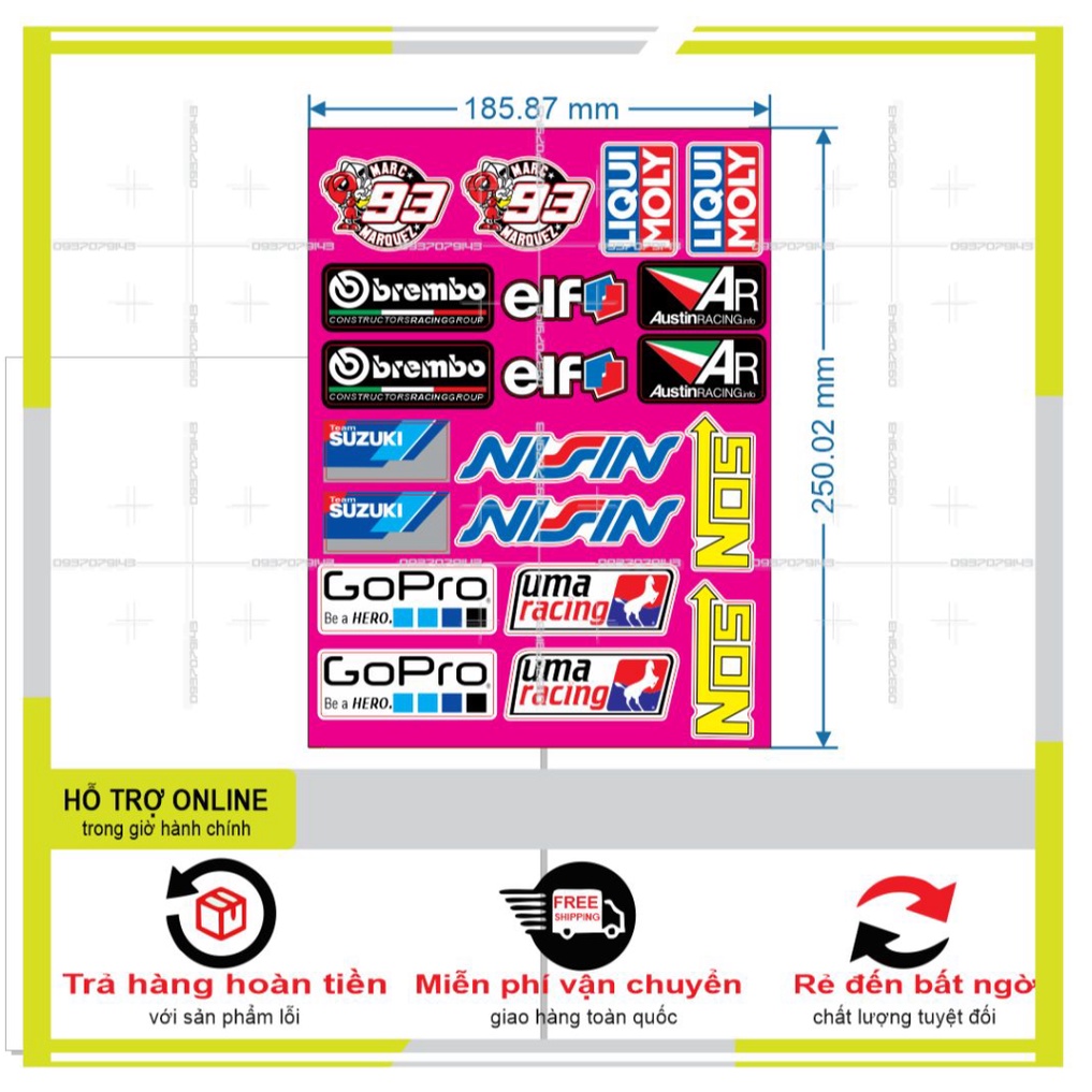 LOGO STICKER DÁN XE MÁY HỒNG M30 - DUNG DECAL