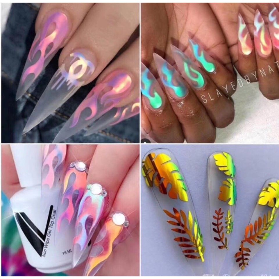 Sticker Dạ Quang Móng Tay Mẫu VL,.. Đang Hit Hót 2019 - 1 Bộ 16 Màu