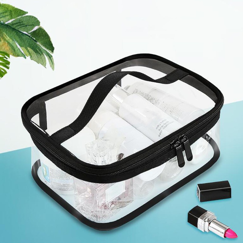 Túi Đựng Mỹ Phẩm Bằng PVC Trong Suốt Chống Nước Có Khóa Kéo Tiện Dụng Mang Theo Du Lịch