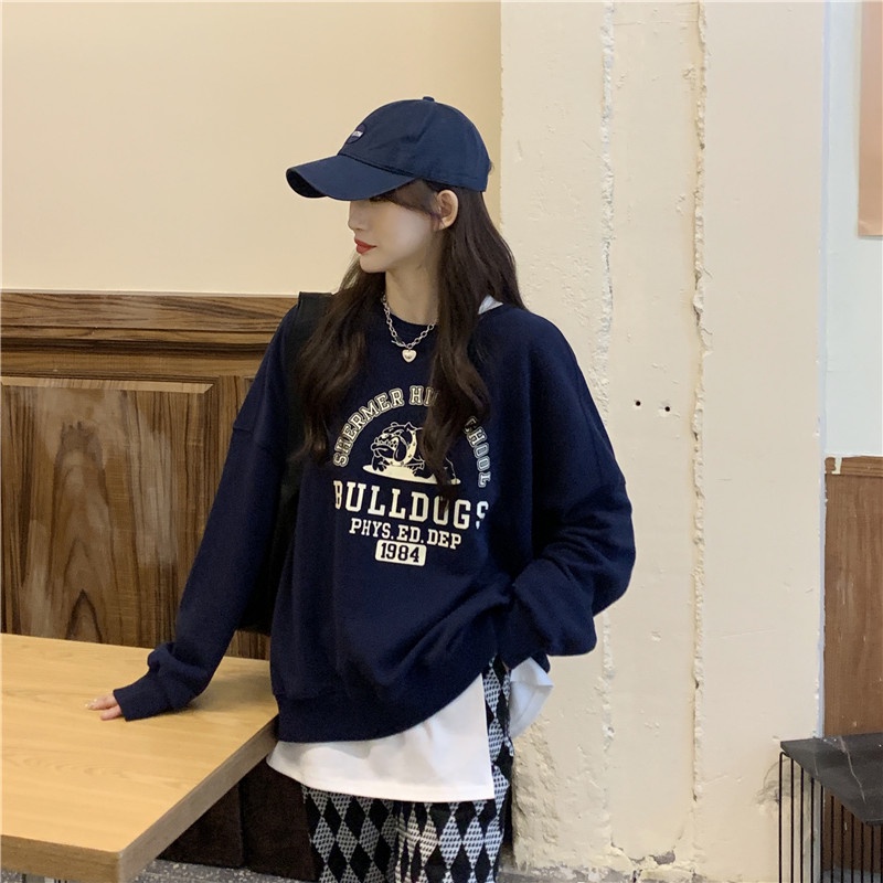 Áo Khoác Sweater Mỏng Tay Dài In Hoạt Hình Kiểu retro Xinh Xắn Cho Nữ