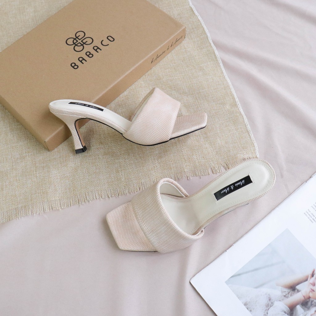 Guốc cao gót nữ đẹp thời trang dáng dép sandal gót nhọn 7 phân quai ngang mũi vuông bAimée &amp; bAmor – MS1653