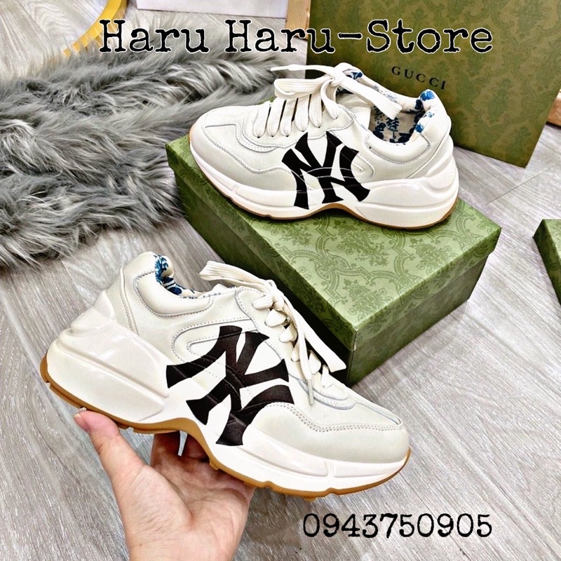 Giày thể thao sneaker Gucci rhyton đế cao hộp xanh, dành cho nam nữ (tặng box bảo vệ)