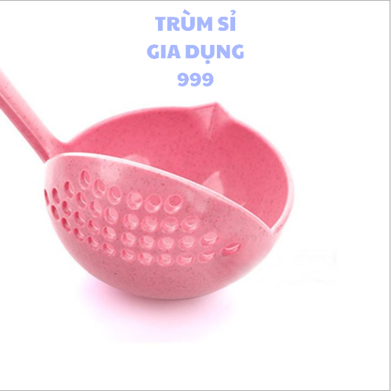 Vá múc canh lúa mạch có lỗ thoát nước, Muôi múc canh Vá Canh 2in1 Có Lỗ Thoát Nước Tiện Dụng