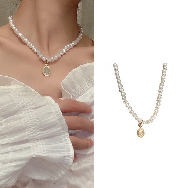Vòng cổ Ngọc Trai Cao Cấp Kiểu Dáng Mới Ngọt Ngào Phong Cách Hàn Quốc