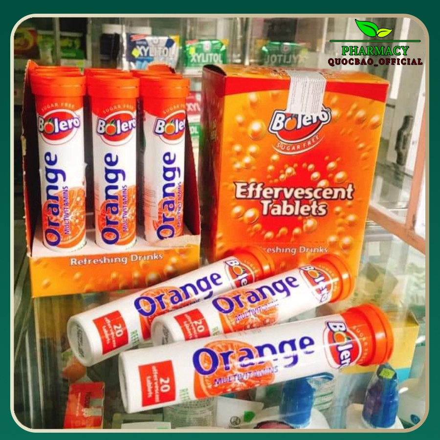 Viên sủi Bolero Multivitamins Orange nhập khẩu ☀ Bổ sung các vitamin cho cơ thể, tăng cường sức đề kháng [tuýp 20 viên]