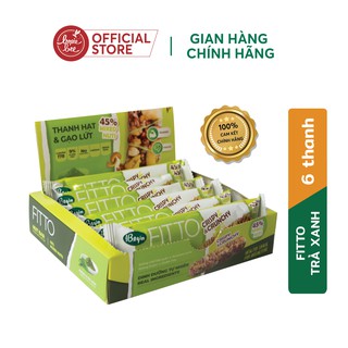 [BÁNH ĂN KIÊNG GIẢM CÂN] Hộp 6 Thanh FITTO Greentea 210g - Ngũ Cốc Dinh Dưỡng Gạo Lứt  Và Các Loại Hạt Điều Đậu Phộng Mè