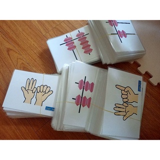 Thẻ Finger math - Soroban - flash card khổ A5 ép plastic