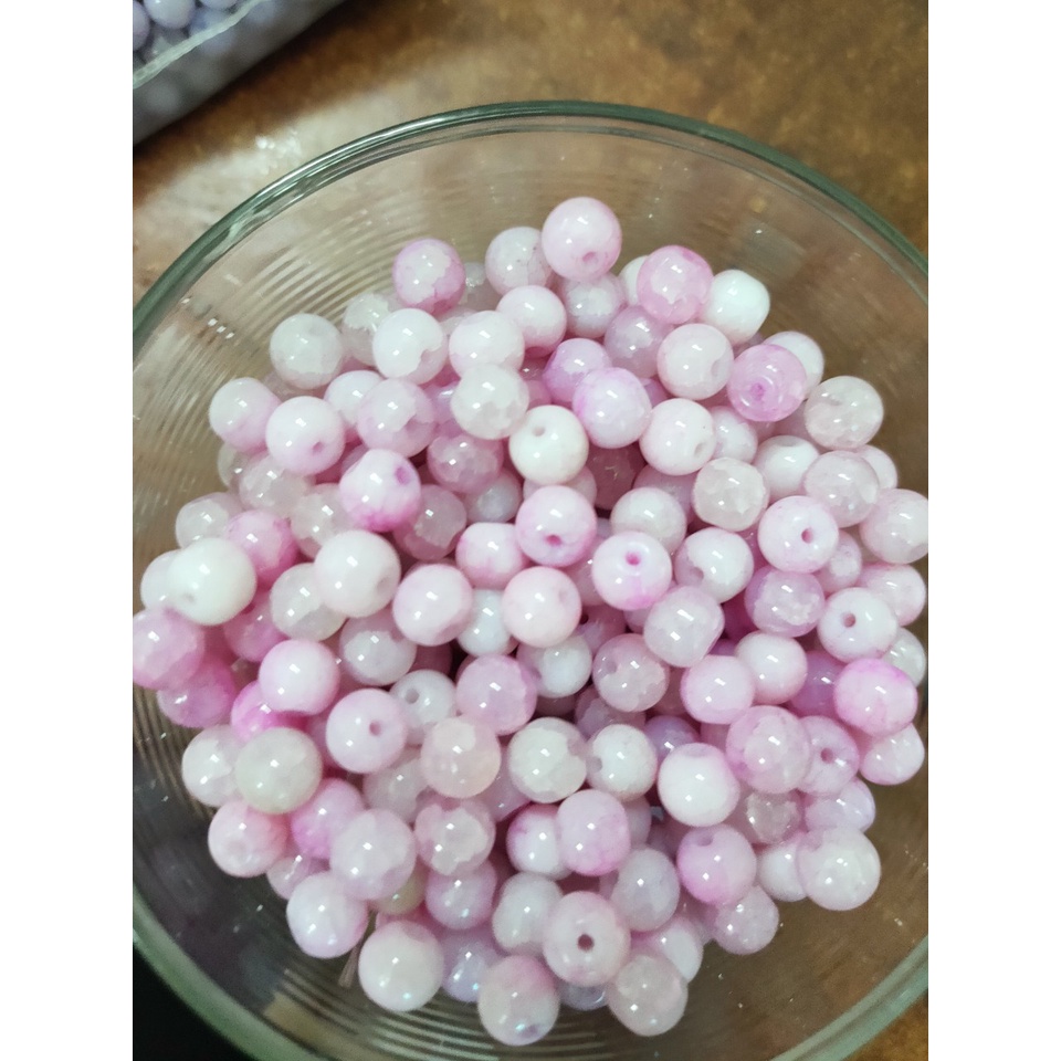 1 viên đá rạn, đá nứt size 8mm nhiều màu làm vòng tay handmade