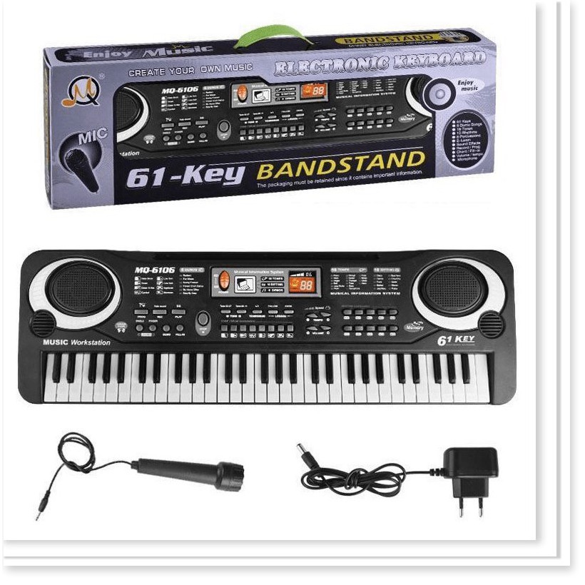 Đàn Piano Electronic Keyboard 61 Phím Kèm Mic Cho Bé