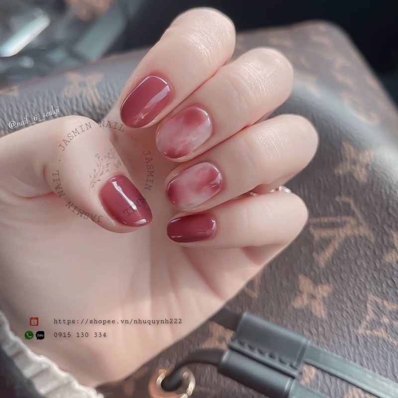 [Mã NHUQAD giảm 10% đơn 100k][ NAIL BOX] Nailbox móng úp thiết kế sẵn  mẫu loang màu kèm keo dũa