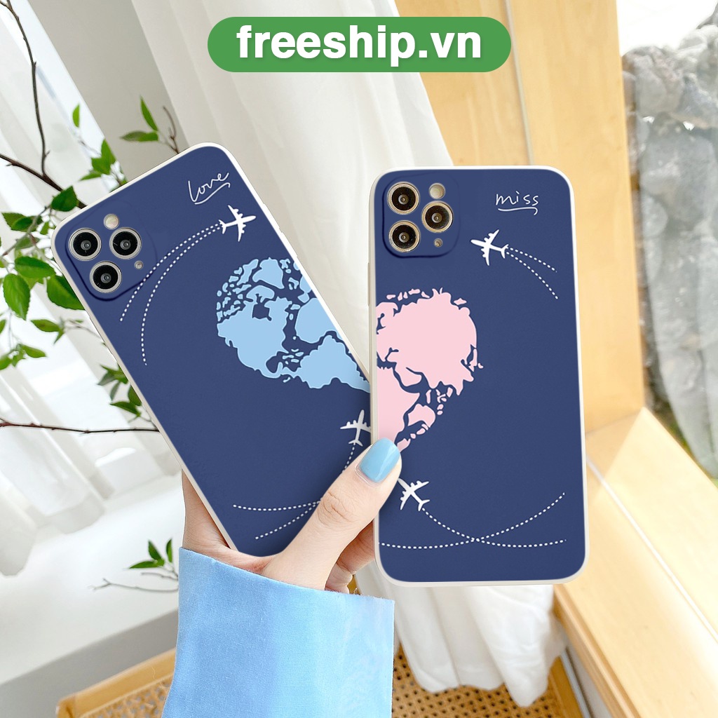 Ốp lưng iphone couple love and miss độc đáo viền vuông ốp iphone 14/14pro/12/11/13/promax/x/xsmax/7/8/plus/se2020