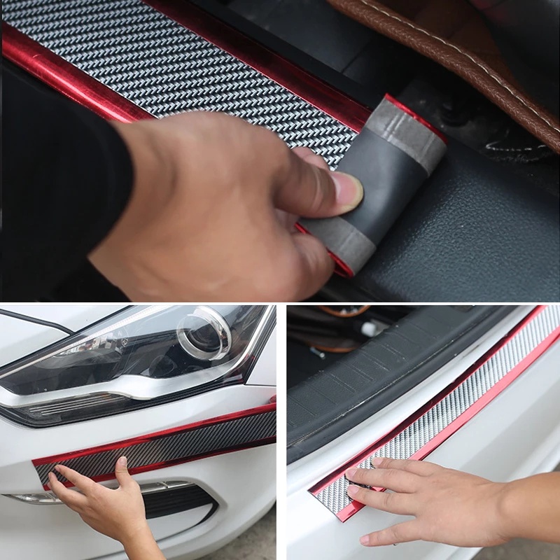 Sticker Sợi Carbon 3D Dán Bảo Vệ Chống Trầy Xước Cho Xe Hơi