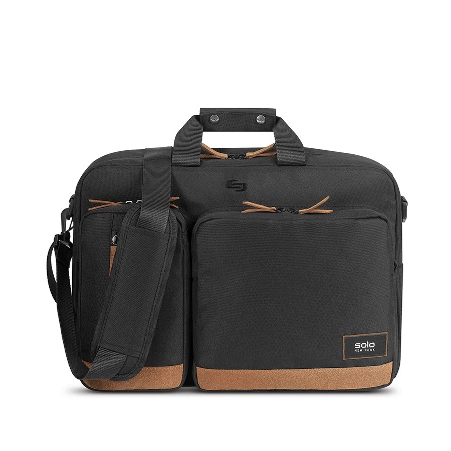 Balo/Túi Xách Solo Downtown Duane dành cho Laptop 15.6inch-Black-Tan-UBN310-4-1 Chính hãng SOLO Newyork