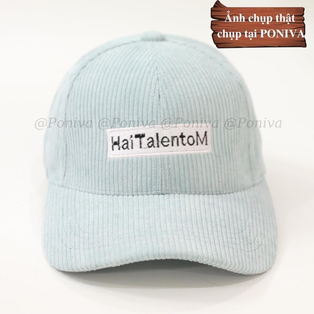 Mũ lưỡi trai ❤️ Nón kết thêu chữ Talent. chất nhung tăm form unisex phong cách Ulzzang Thời trang PONIVA siêu hot