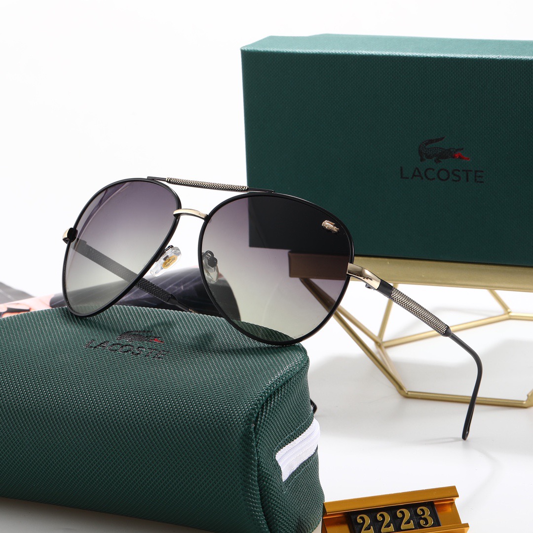 LACOSTE_ Châu Âu và Mỹ Người hâm mộ 2021 Thời trang mới Phim màu khung lớn Kính râm nam và nữ Xu hướng Cặp đôi Đường phố Chụp Trăm trang trí phù hợp Thời trang Du lịch Kỳ nghỉ Bảo vệ tia cực tím Kính râm đi biển