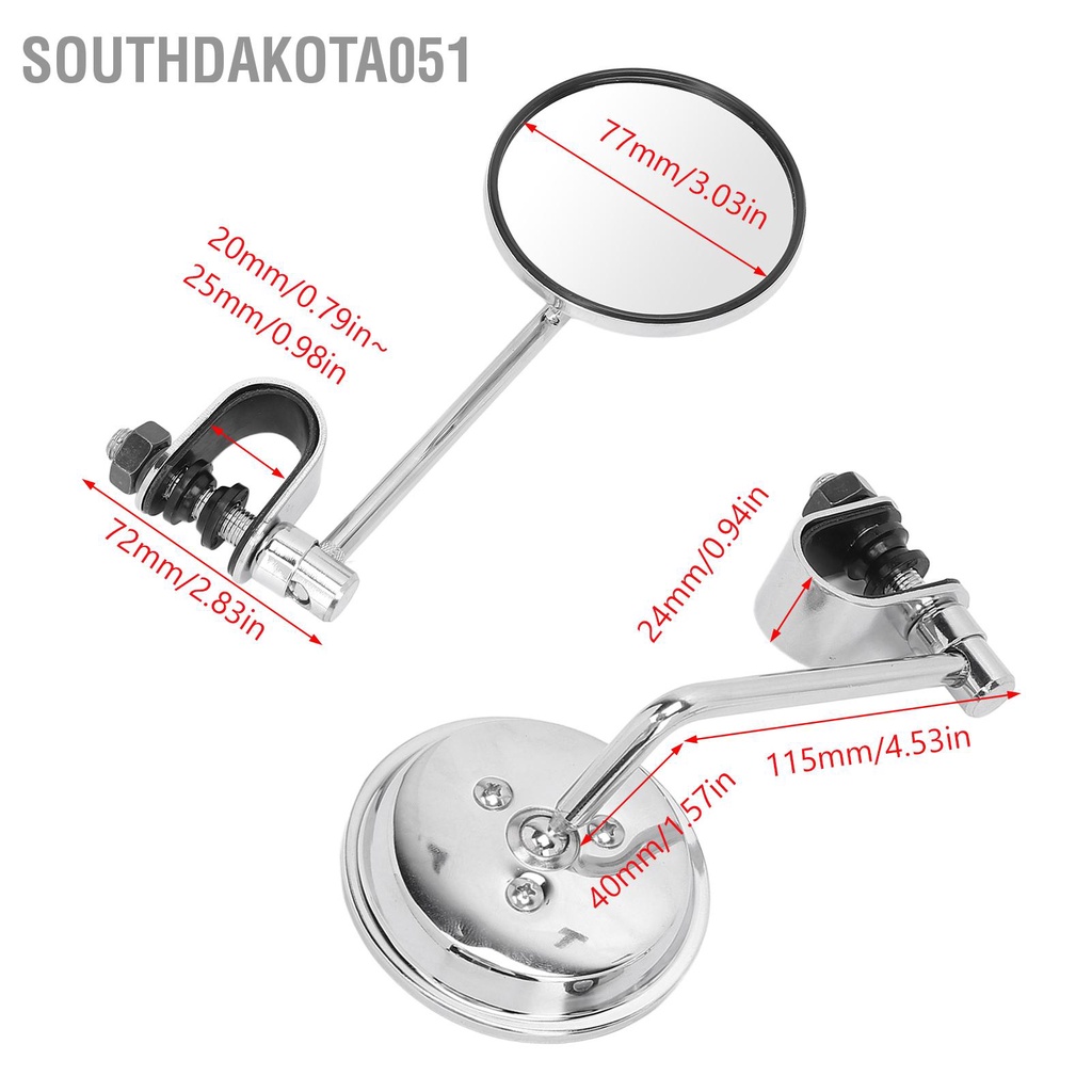 1 Cặp Gương Chiếu Hậu Tròn Có Thể Điều Chỉnh Gắn Tay Lái Xe Máy Suzuki