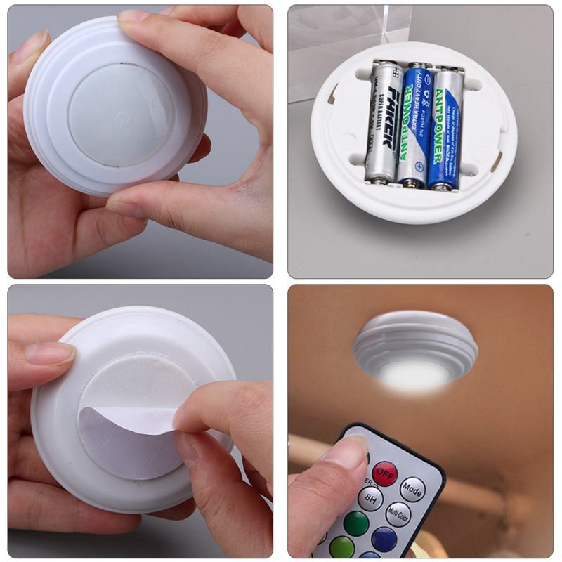 Set 5 bóng đèn LED RGB dán tường có thể điều khiển từ xa