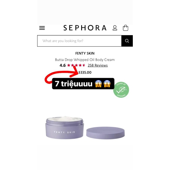 Kem dưỡng body Fenty Butta Drop Whipped Oil Body Cream