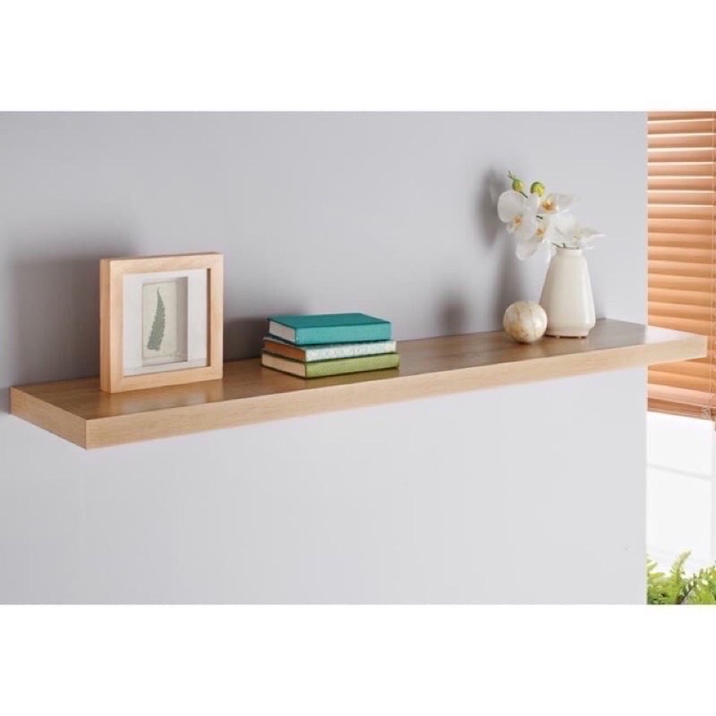 Kệ gỗ trang trí, kệ treo tường thanh ngang sâu 15cm, kèm phụ kiện lắp đặt