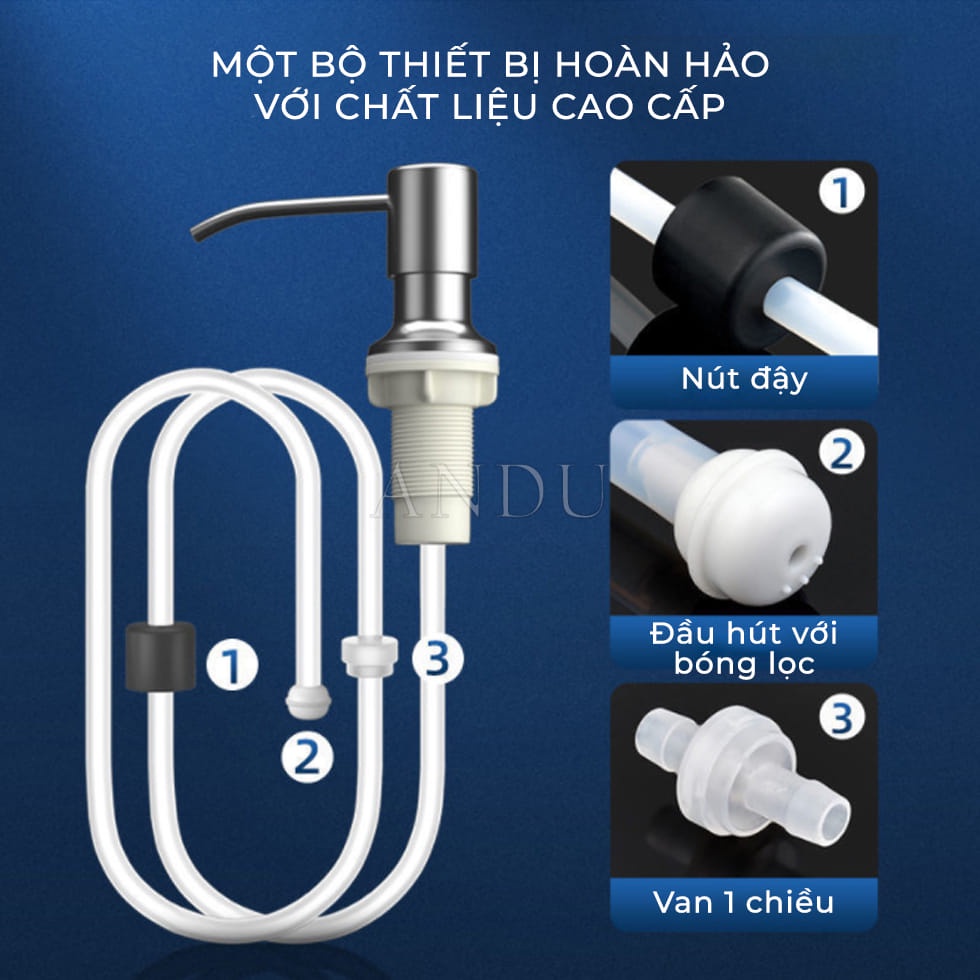 Vòi Bơm Hút Nước Rửa Chén, Tự Bơm Hút Dầu Rửa Bát với Ống Dẫn Silicon Dài 1,2m Siêu Tiện Lợi