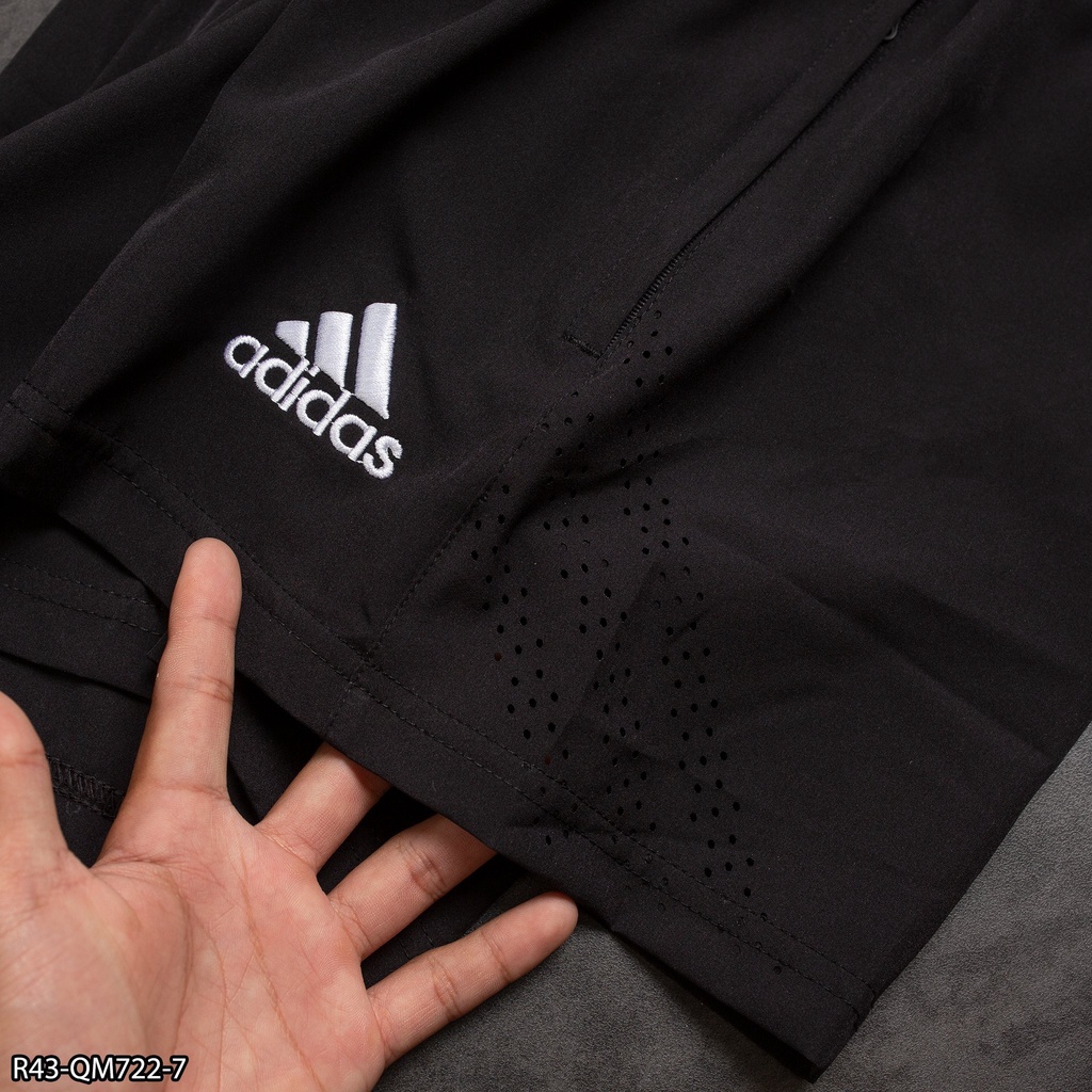 Quần short Run thể thao nam ADIDAS trên gối 2 lớp R43 thêu logo- Thời Trang Nam VNXK