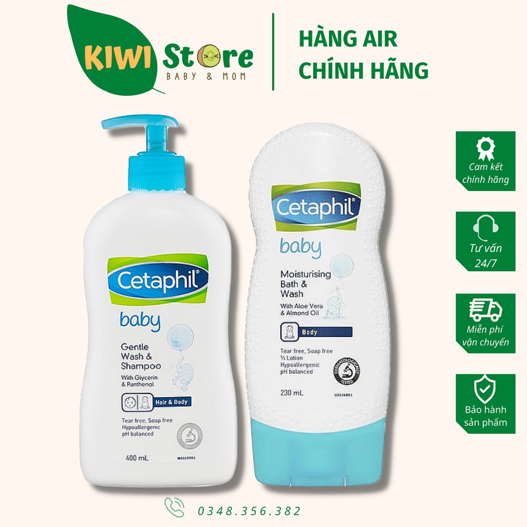 Sữa tắm gội Cetaphil BABY GENTLE WASH &amp; SHAMPOO 230ML/400ML