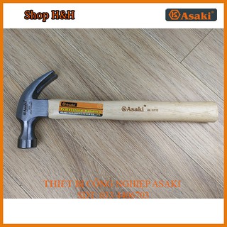 Búa nhổ đinh cán gỗ Asaki AK-0370 16 Oz- 20 Oz