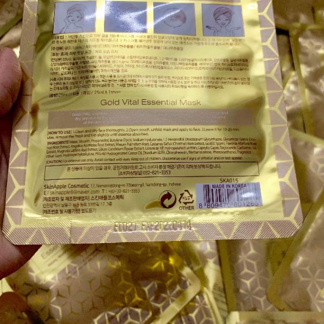 Mặt nạ Tinh chất Vàng Skinapple Chống Lão Hóa -Gold Vital Essential Mask