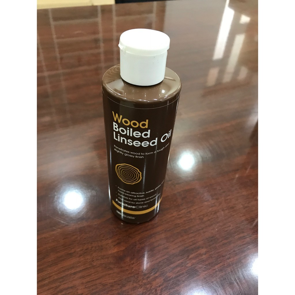 Dầu lanh đánh bóng gỗ tự nhiên sáng bóng phục hồi gỗ -  Boiled Linseed Oil 250ml  - Nhập khẩu Anh
